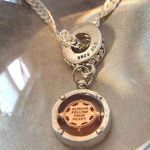 Vermeil Gold .925 Pandora "Always Follow Your Heart"   .925 Diamond Cut ⛓️ NWT